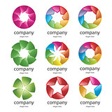 abstract multicolored logo of the petals