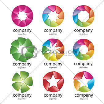 abstract multicolored logo of the petals