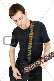 Man with an electric guitar