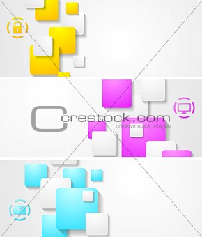 Abstract tech vector banners