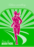 Female Run Marathon Retro Poster