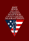 American Female Marathon Runner Retro Poster