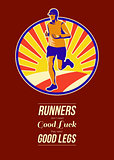 Marathon Runner Retro Poster