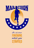 Marathon Runner Finishing Retro Poster