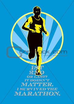 Marathon Runner First Retro Poster