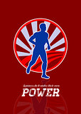 Runner Running Power Retro Poster