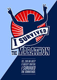 Marathon Runner Survived Poster Retro
