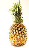 ripe juicy organic pineapple on white background