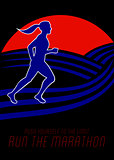Marathon Runner Female Pushing Limits Poster