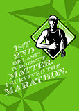 Male Marathon Runner Retro Poster