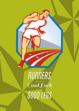 Marathon Runner Race Track Retro Poster