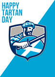 Happy Tartan Day Highlander Greeting Card
