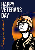 Happy Veterans Day Serviceman Greeting Card