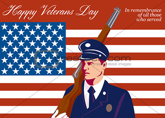 American Veterans Day Greeting Card Retro