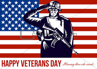 US Veterans Day Remembrance Greeting Card