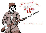 Veterans Day Greeting Card American Soldier