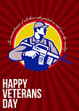 Modern Soldier Veterans Day Greeting Card Side