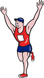 Marathon Runner Winning Cartoon