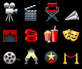 Film and movies industry icon collection