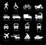 Transportation icons design elements