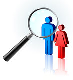couple under magnifying glass