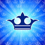 crown on blue background