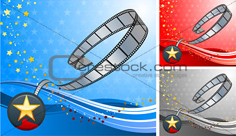 film reel with star button set