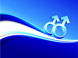 gay gender symbols on abstract blue background