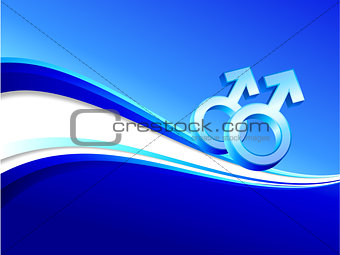 gay gender symbols on abstract blue background