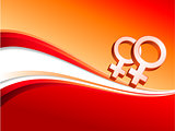 Lesbian red female gender symbols
