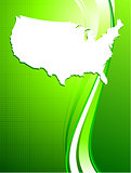 USA map on green background