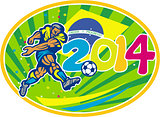 Brazil 2014 Soccer Football Player Kicking Ball