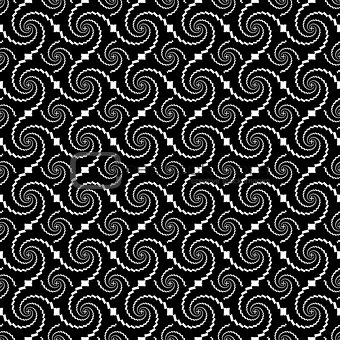 Design seamless monochrome wave pattern. Spiral textured backgro
