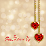 Hearts from ribbon. Valentine's day background.