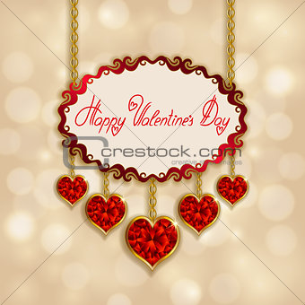 Hearts from ribbon. Valentine's day background.