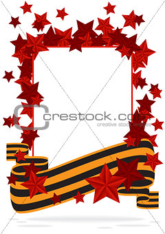 greeting card with red stars