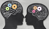Man and Woman with Working Brain