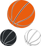 Set of basketball balls