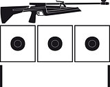 Rifle and targets for biathlon