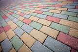 Colorful concrete brick pavement