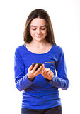 Teenage girl with smartphone