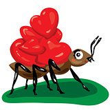 ant and hearts