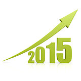 Year 2015 growth green arrow