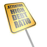 High debt ratio road sign