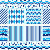 Seamless white-blue wave pattern