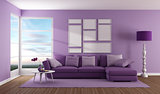 Purple contemporary living room