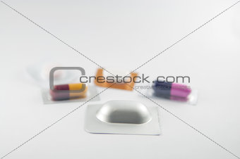 Tablet and capsule in unit dose show medicine dosage