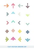 Flat color vector arrows set
