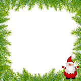 Christmas Green Framework With Santa Claus
