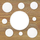 Paper Speech Bubbles With Wooden Background